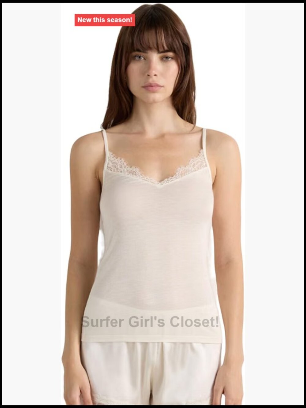 Intimissimi Modal Cashmere Blend Lace Tank Top Sheer Lightweight